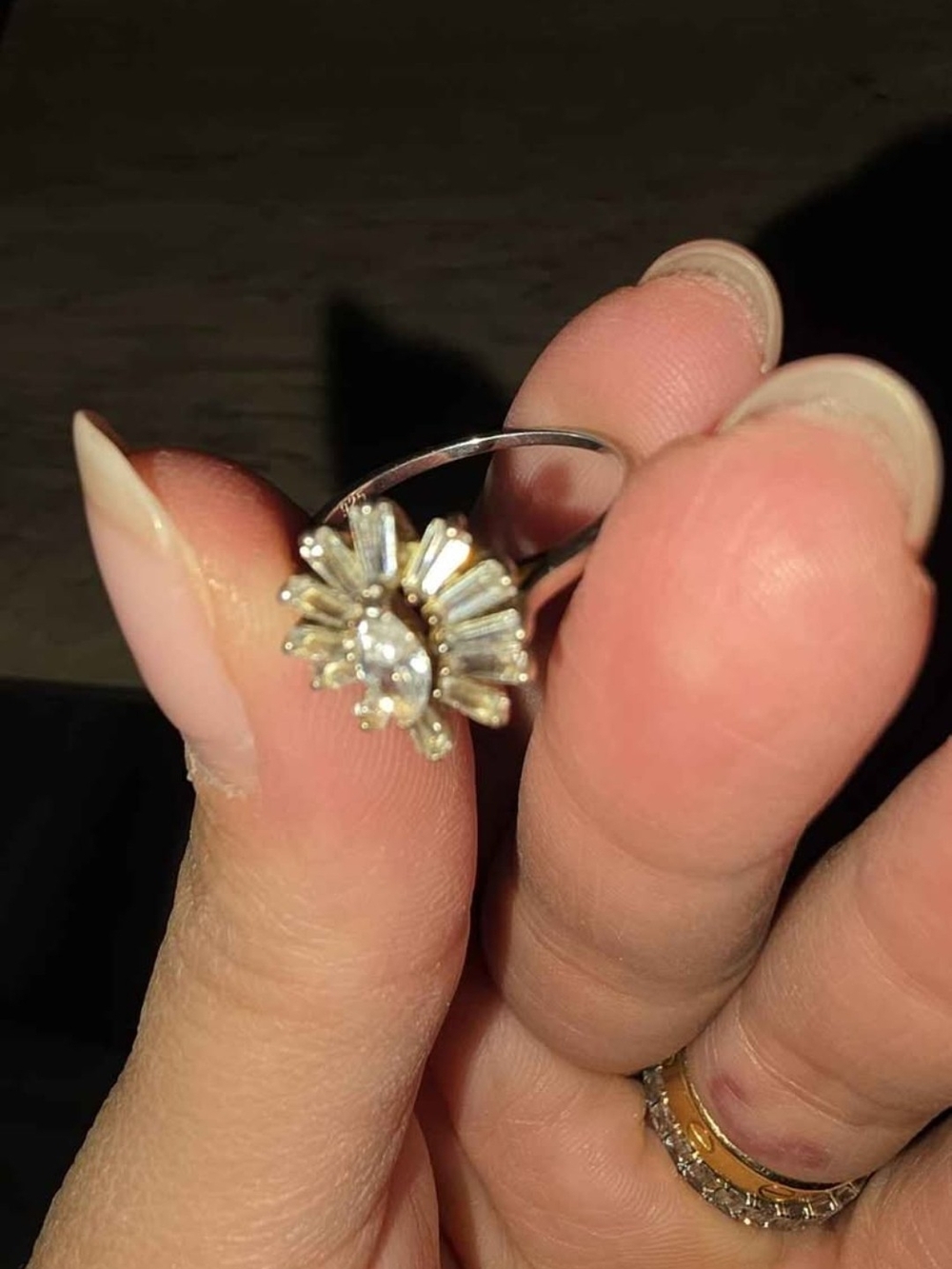 Avon baguette and marquise cut CZ cluster